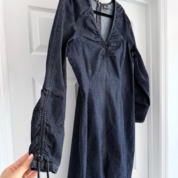 Vintage FUBU Denim Dress Size 16W Y2K Hip Hop Streetwear Long Sleeve - Picture 7 of 12